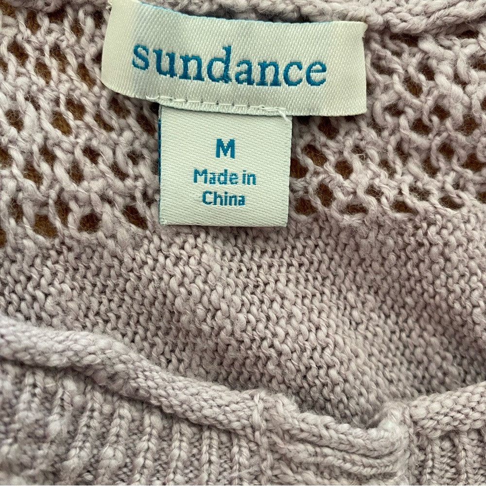 Sundance Beaux Pointelle Lilac Cardigan Sweater - Picture 7 of 9